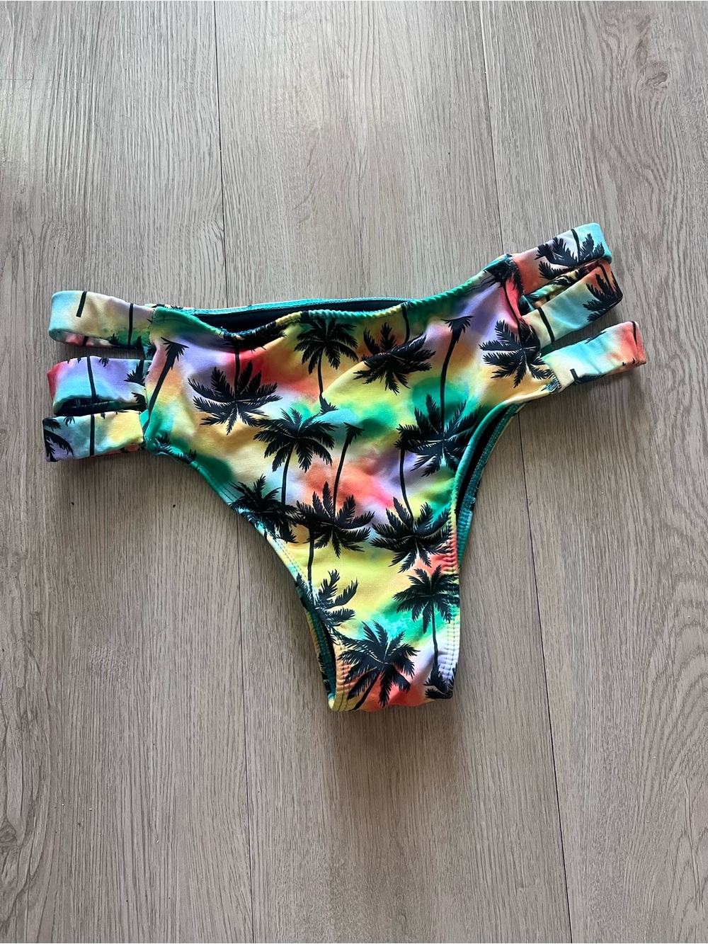 Palm Print Rainbow Bikini Bottom